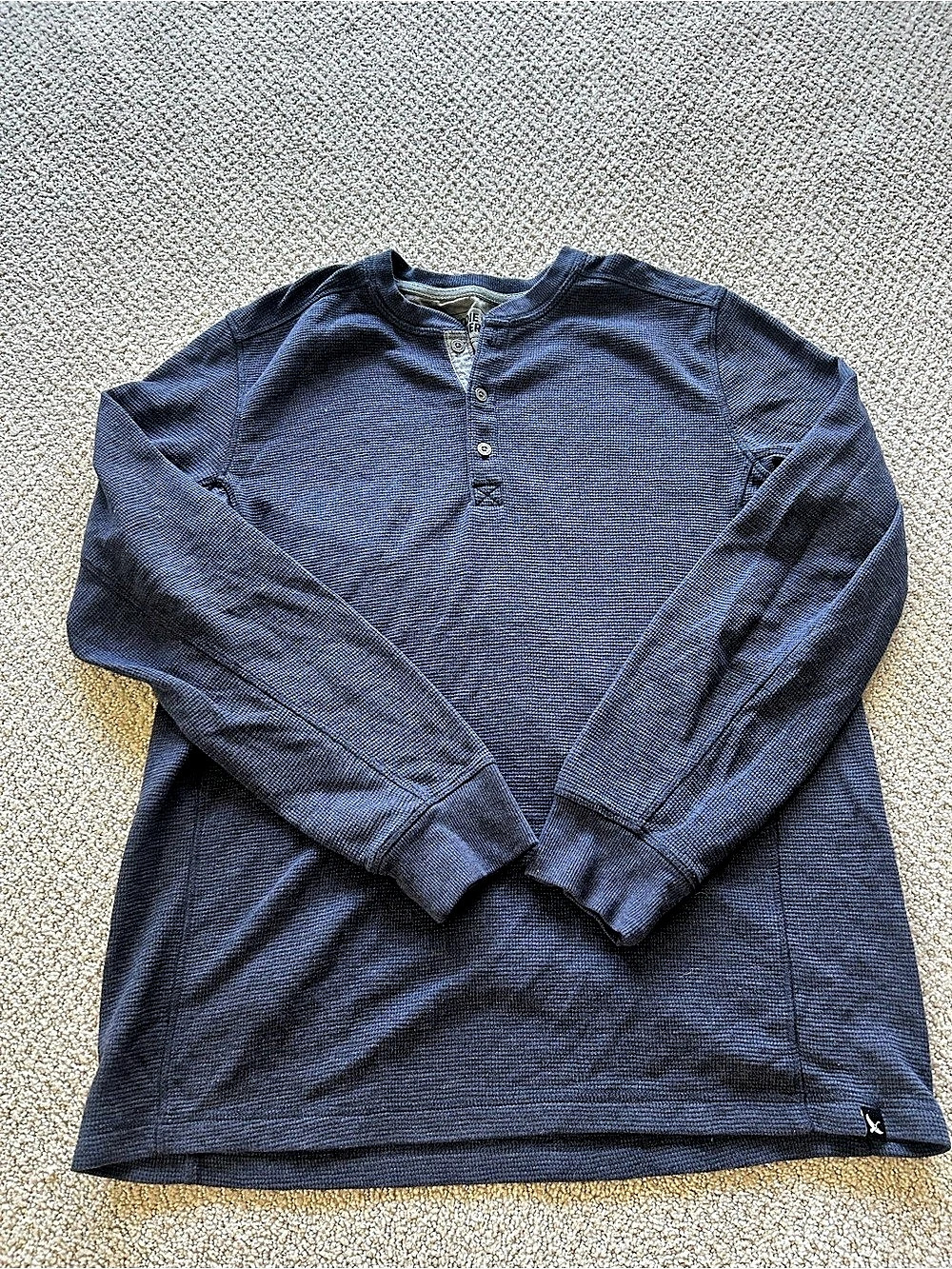 Eddie Bauer Eddie's Favorite Thermal Henley Long Sleeve Blue Large